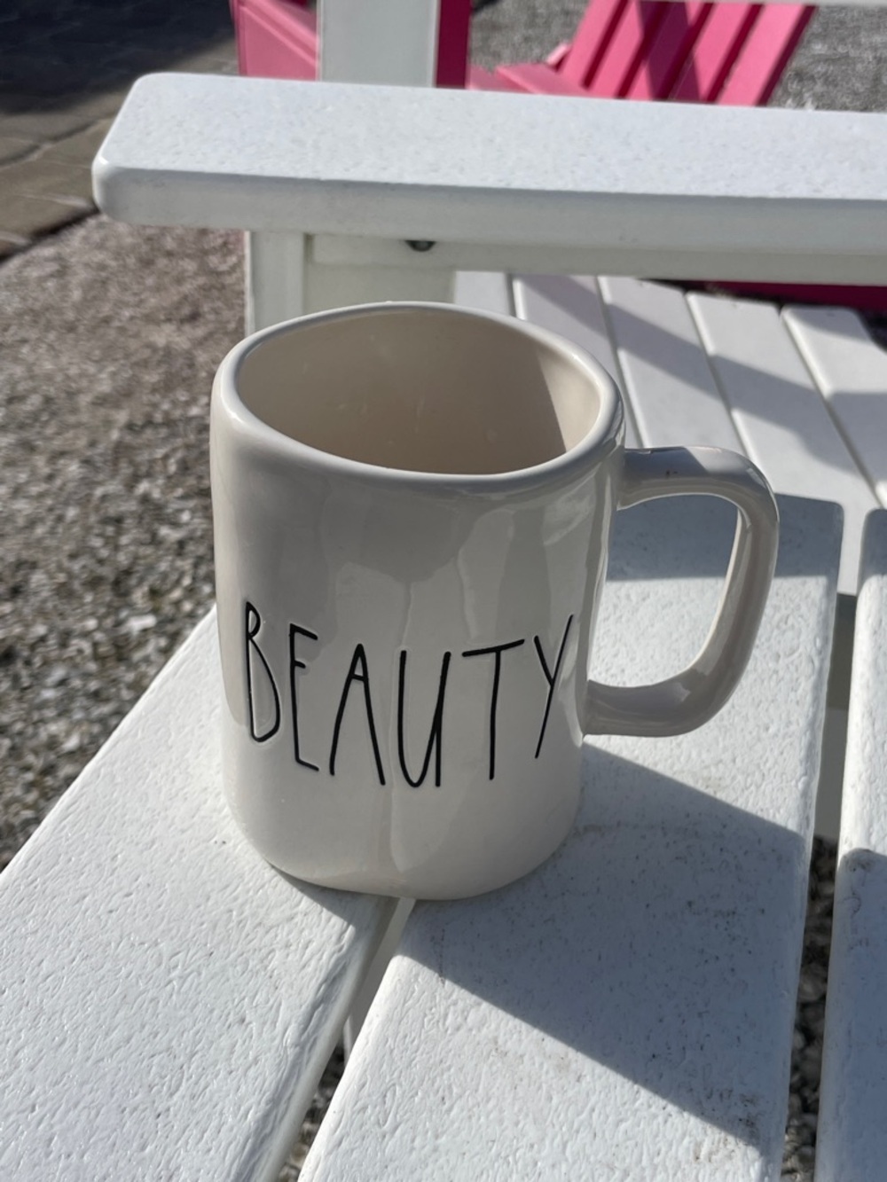 Rae Dunn Cream "BEAUTY" Ceramic Mug